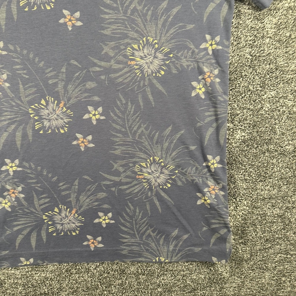 Travis Mathew Polo Shirt Mens Large Blue Floral Tropical Short Sleeve Golf Tee - Picture 7 of 12